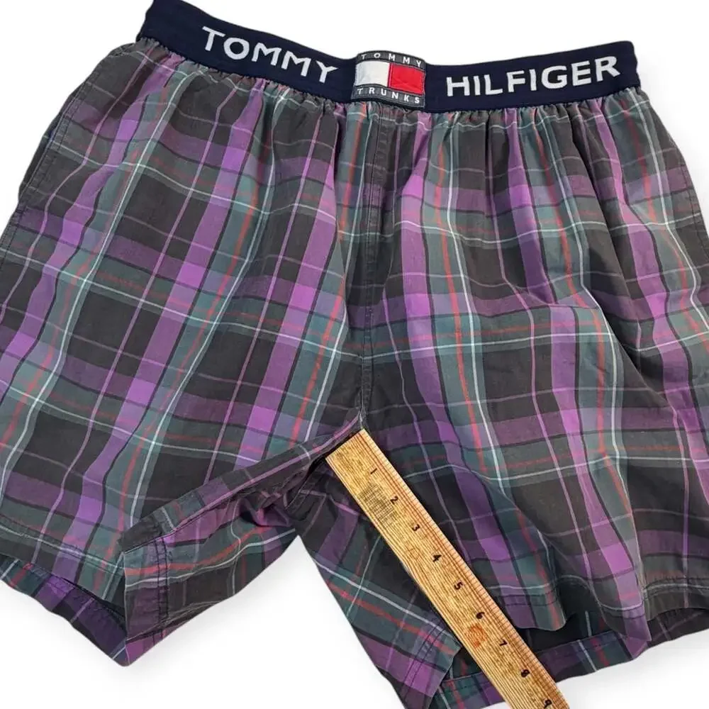 Vintage 90s Tommy Hilfiger Plaid Swim Trunks Men’s XL